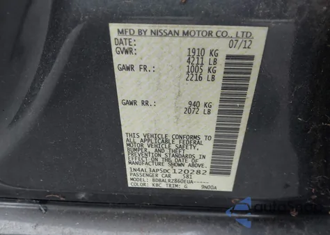 2013 Nissan Altima 2.5 S from USA, damaged, VIN 1N4AL3AP5DC120282